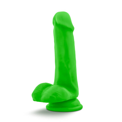 Neo Dual Density Cock With Balls 6 Inch Neon Green - Take A Peek