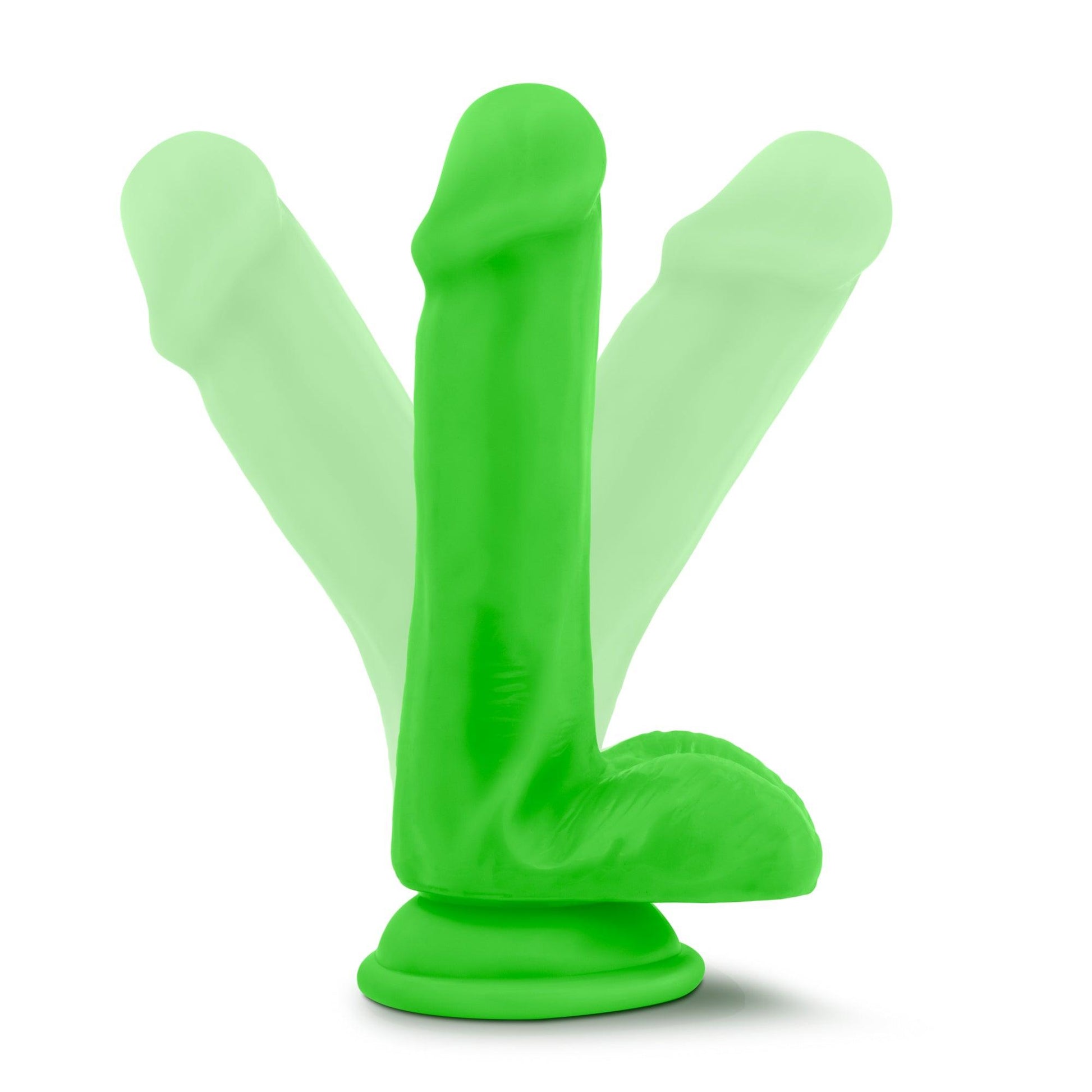 Neo Dual Density Cock With Balls 6 Inch Neon Green - Take A Peek