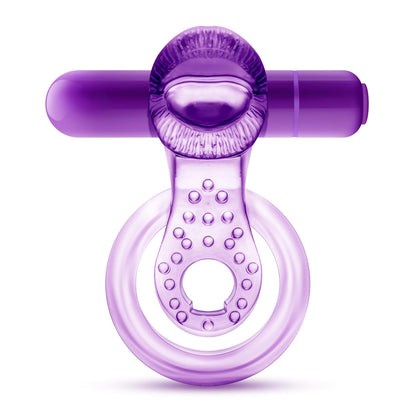 Play With Me Lick It Vibrating Double Strap Cock Ring Purple - Take A Peek