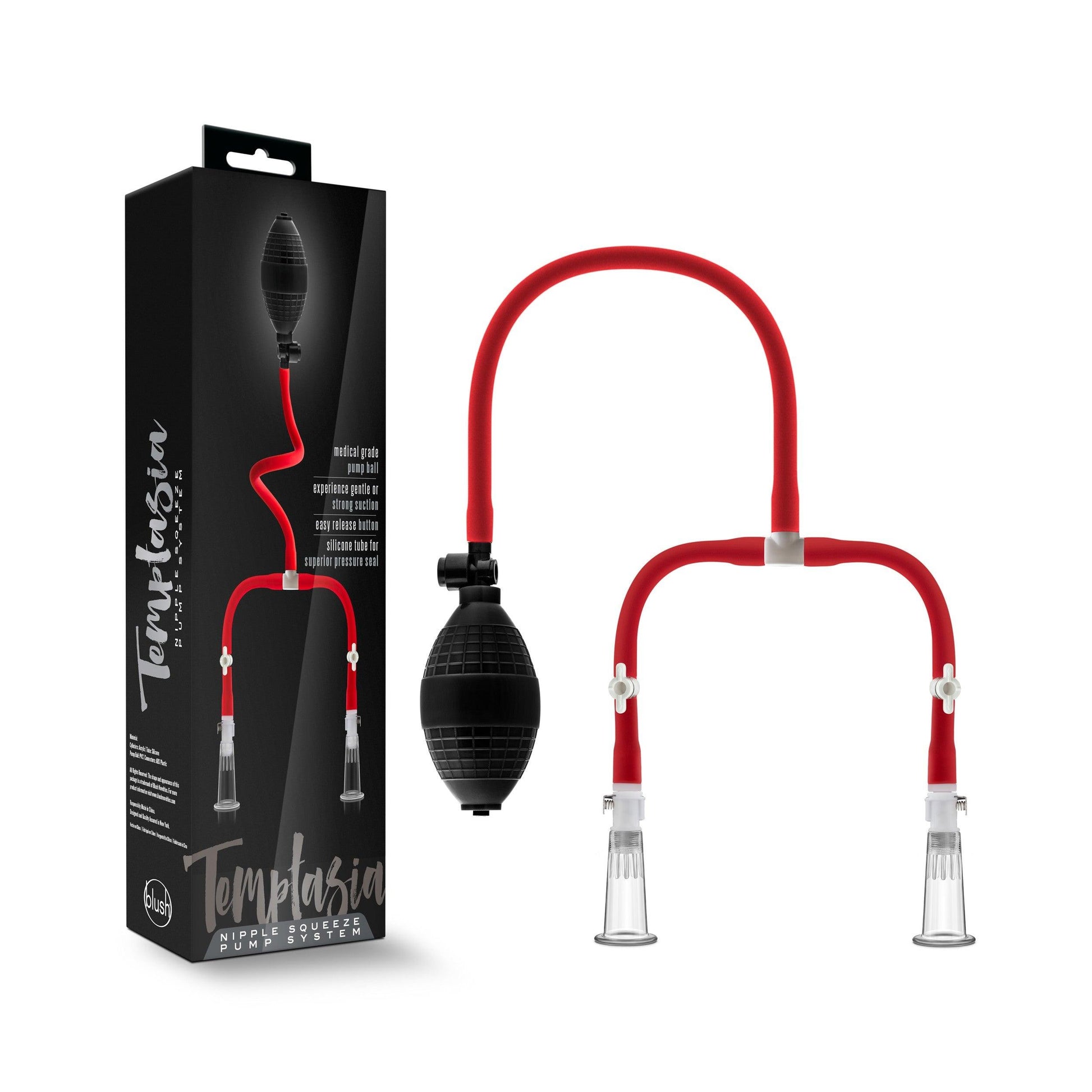 Temptasia Nipple Squeeze Pump System - Black - Take A Peek