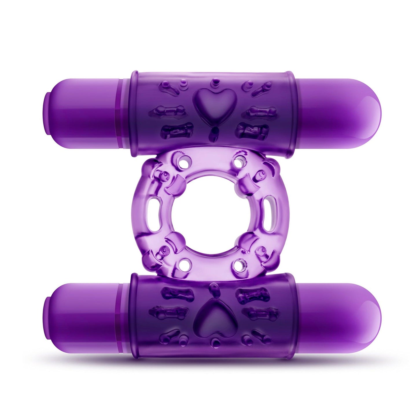 Play With Me Double Play Dual Vibrating Cock Ring Purple - Take A Peek