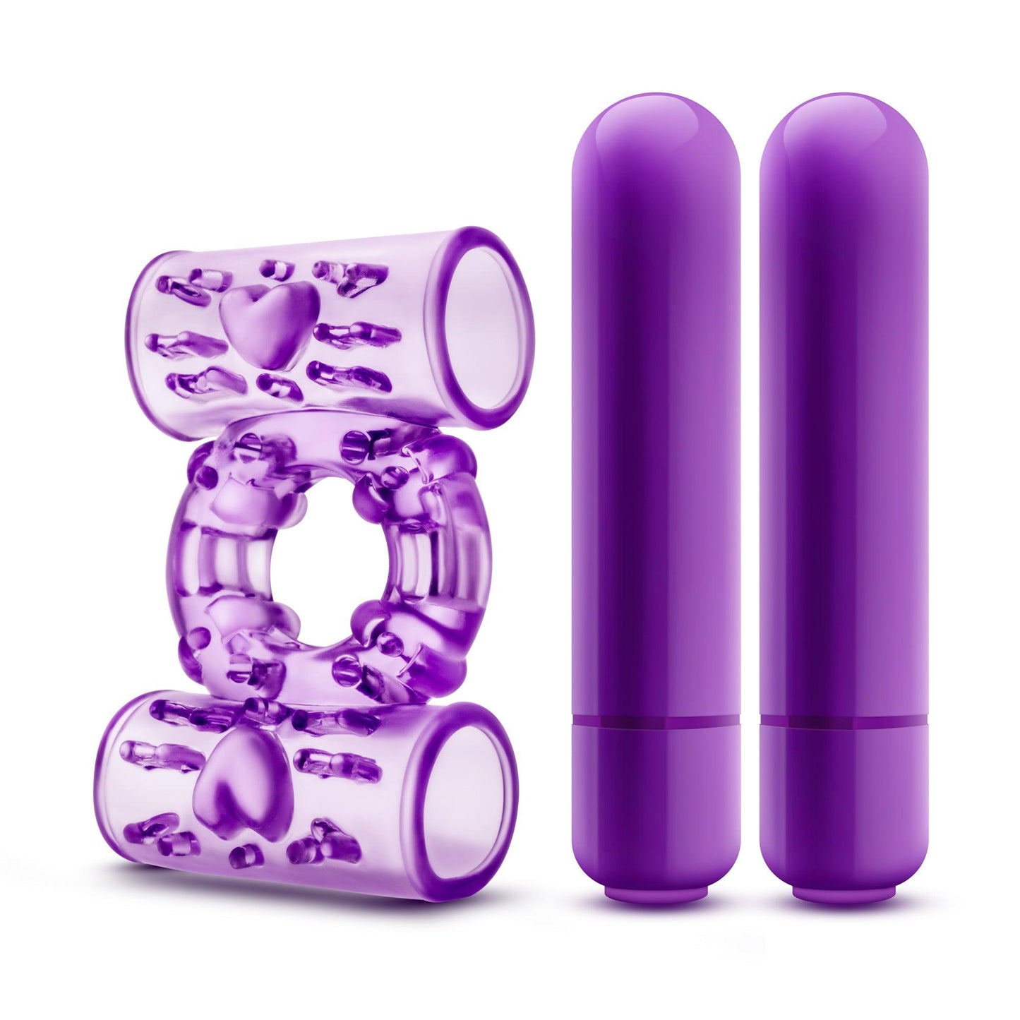 Play With Me Double Play Dual Vibrating Cock Ring Purple - Take A Peek