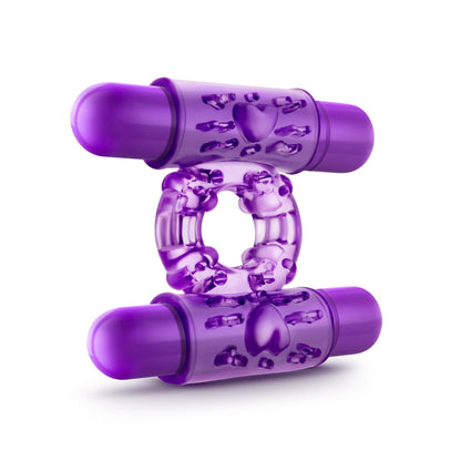 Play With Me Double Play Dual Vibrating Cock Ring Purple - Take A Peek