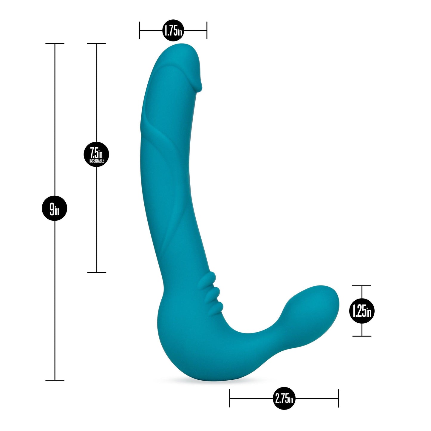 Temptasia Luna Strapless Silicone Dildo Teal - Take A Peek