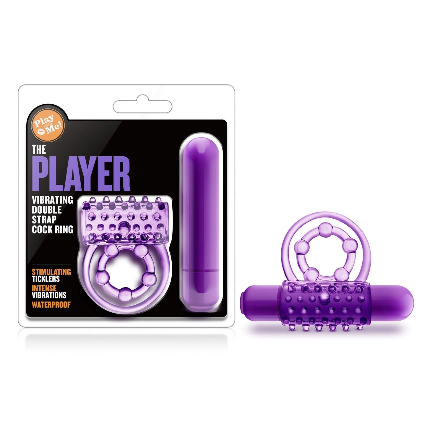 Play With Me The Player Vibrating Double Strap Cock Ring Purple - Take A Peek