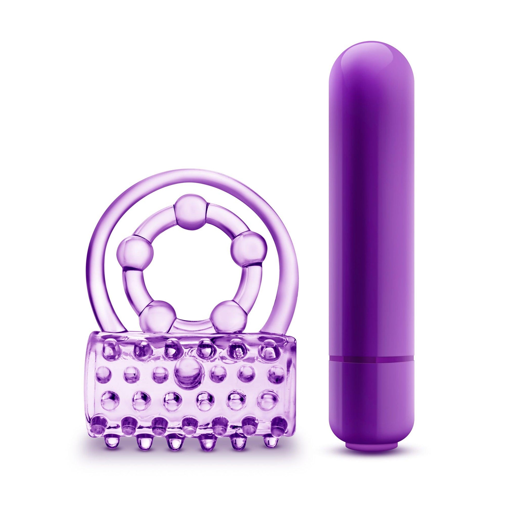 Play With Me The Player Vibrating Double Strap Cock Ring Purple - Take A Peek