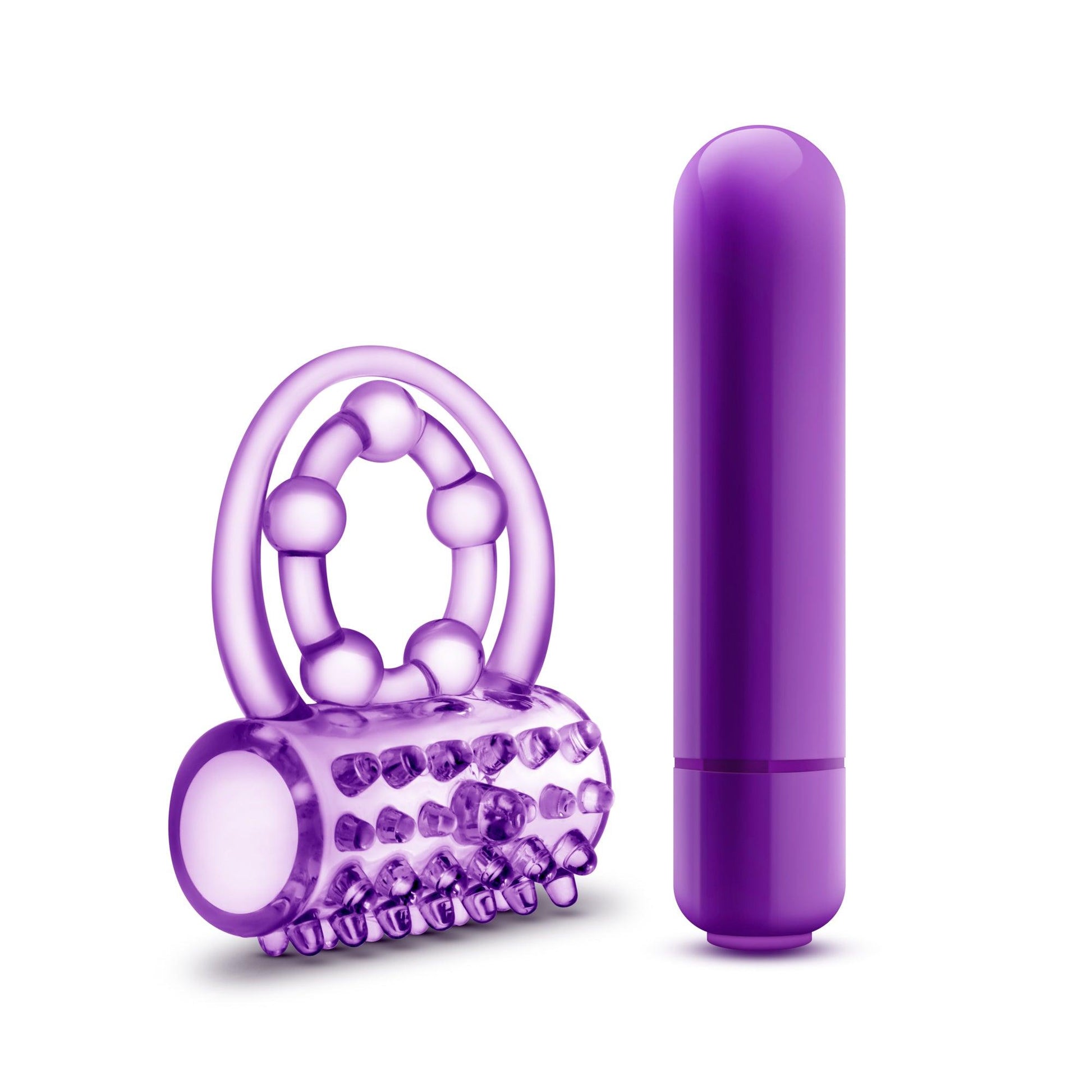 Play With Me The Player Vibrating Double Strap Cock Ring Purple - Take A Peek