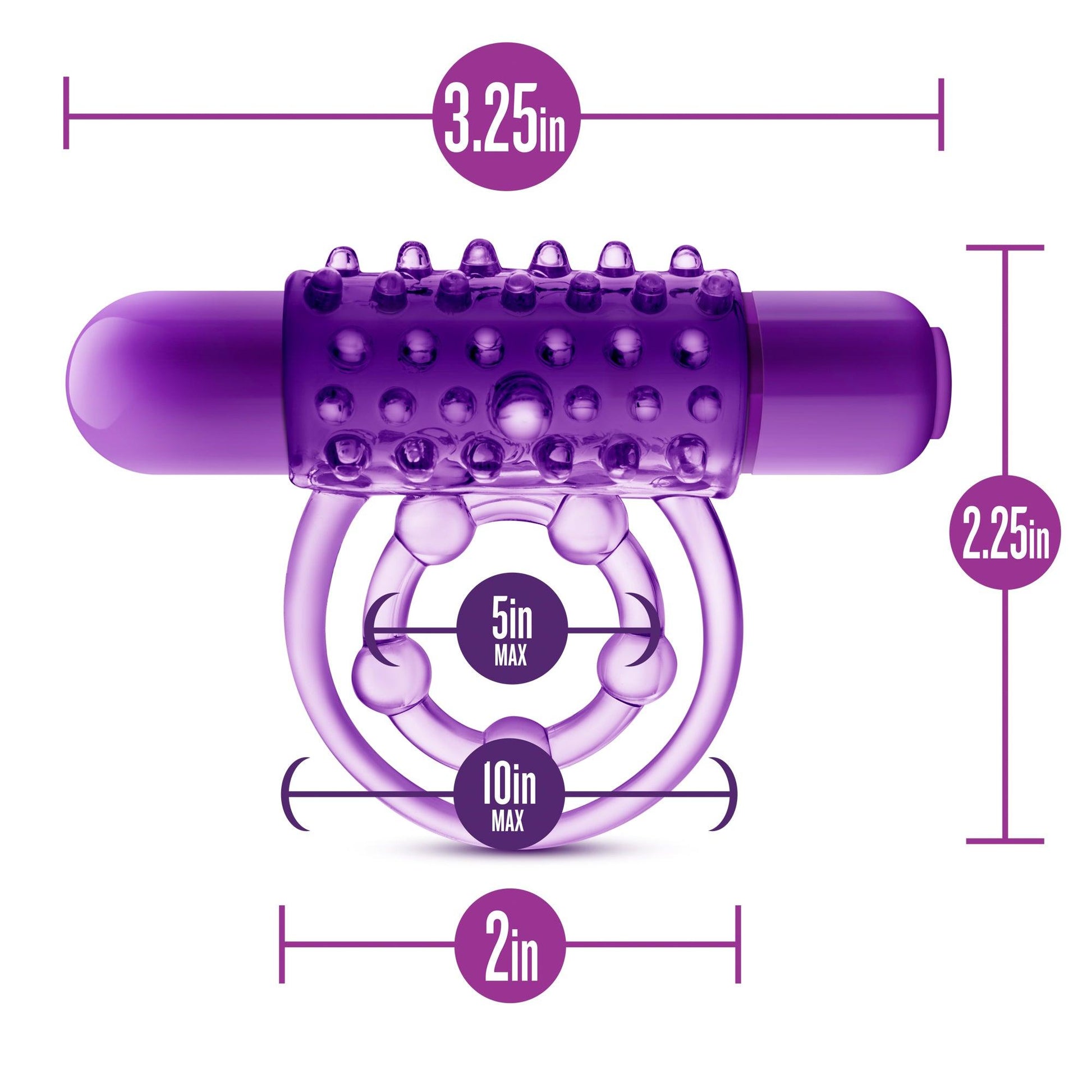 Play With Me The Player Vibrating Double Strap Cock Ring Purple - Take A Peek