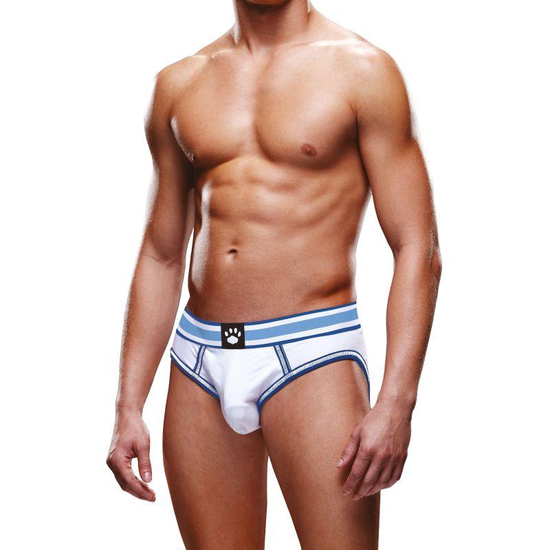 Prowler Open Back Brief White/Blue - Take A Peek