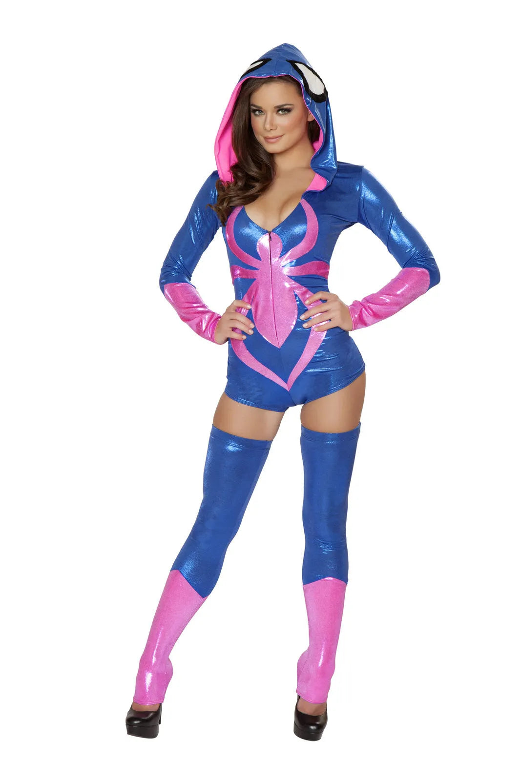 CA108 - Pink Spider Hooded Romper Costume - Take A Peek