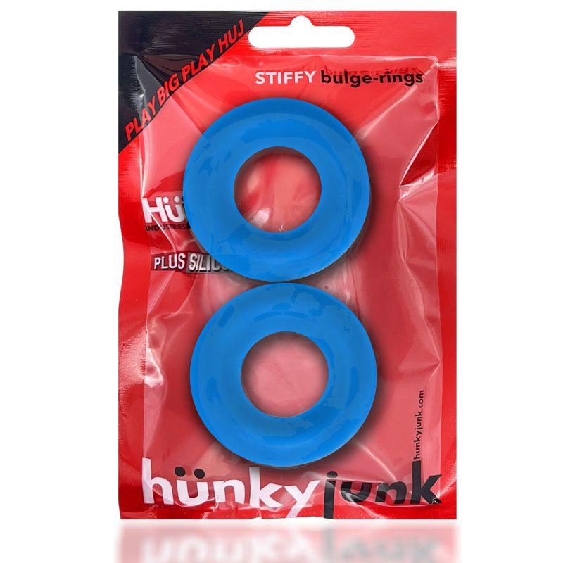 Hunky Junk Stiffy 2 Pc Bulge Cockrings Teal Ice - Take A Peek