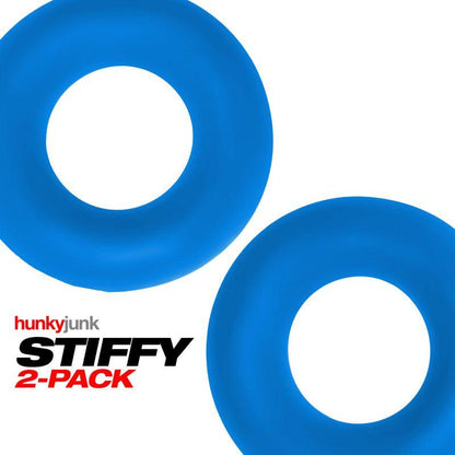 Hunky Junk Stiffy 2 Pc Bulge Cockrings Teal Ice - Take A Peek