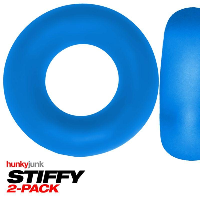 Hunky Junk Stiffy 2 Pc Bulge Cockrings Teal Ice - Take A Peek