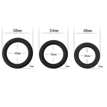 Silicone 3 Pc Cock Ring Set - Take A Peek