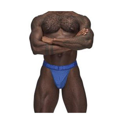 Male Power Sexagon Micro V Thong Blue - Take A Peek