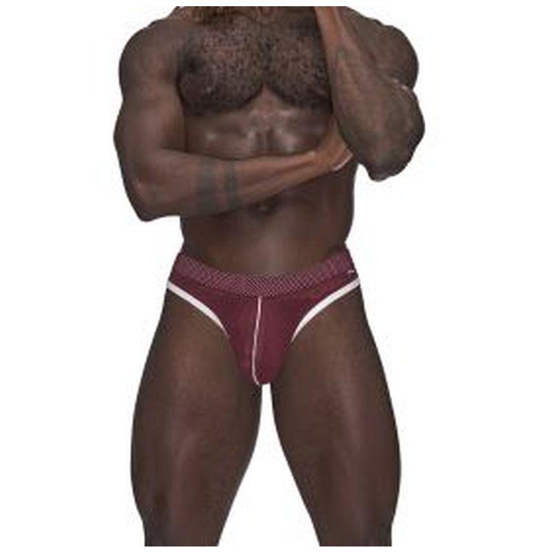 Male Power Sport Mesh Thong Burgundy - Take A Peek