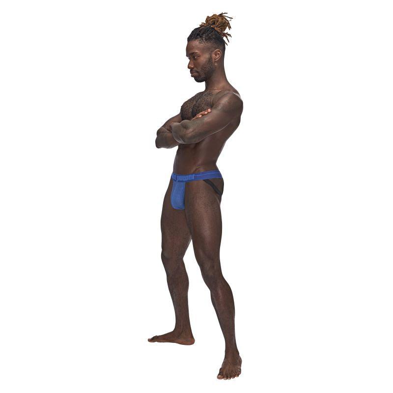 Male Power Sexagon Micro V Thong Blue - Take A Peek