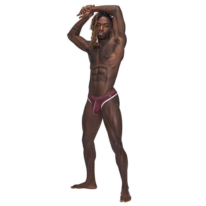 Male Power Sport Mesh Thong Burgundy - Take A Peek