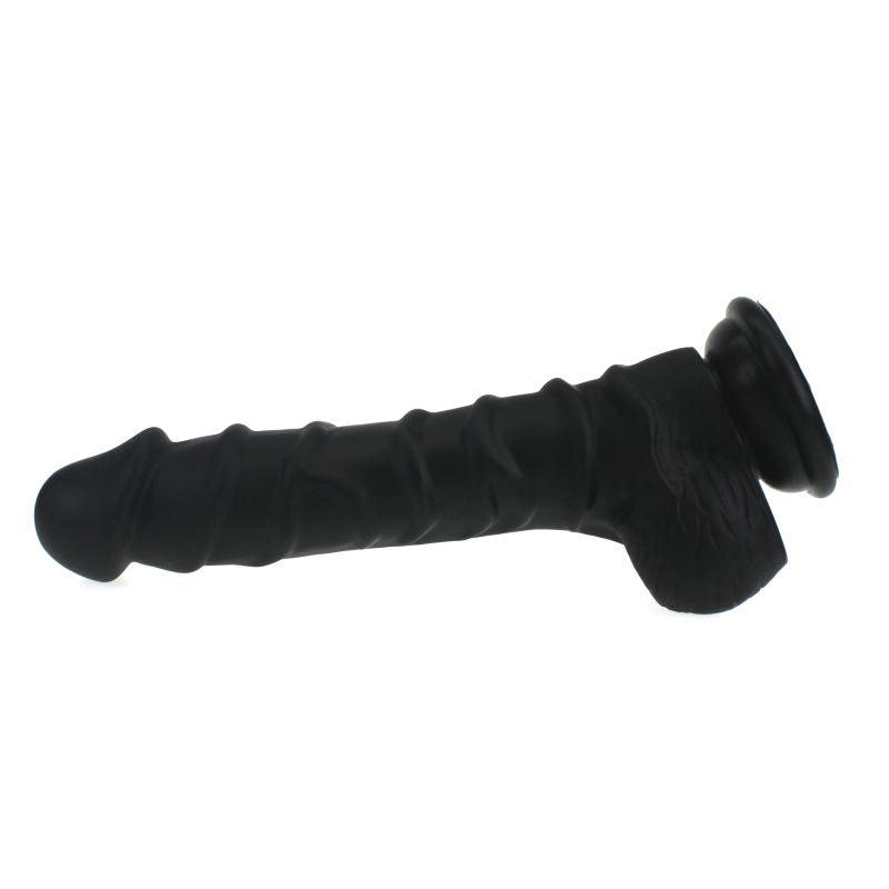 Realistic Dildo Ridged Shaft w Balls Black - Take A Peek