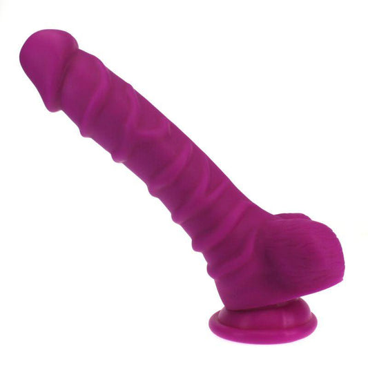 Realistic Dildo Ridged Shaft w Balls Pink - Take A Peek