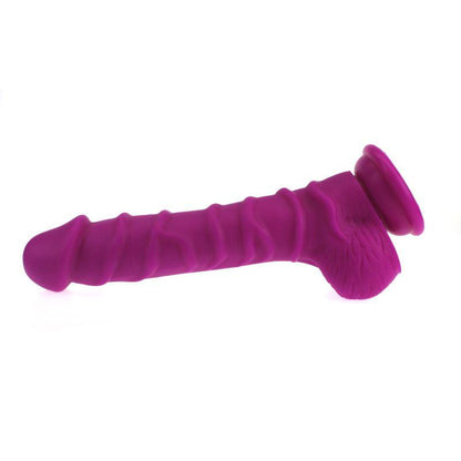 Realistic Dildo Ridged Shaft w Balls Pink - Take A Peek