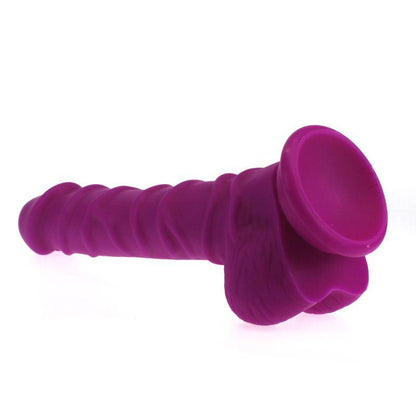 Realistic Dildo Ridged Shaft w Balls Pink - Take A Peek