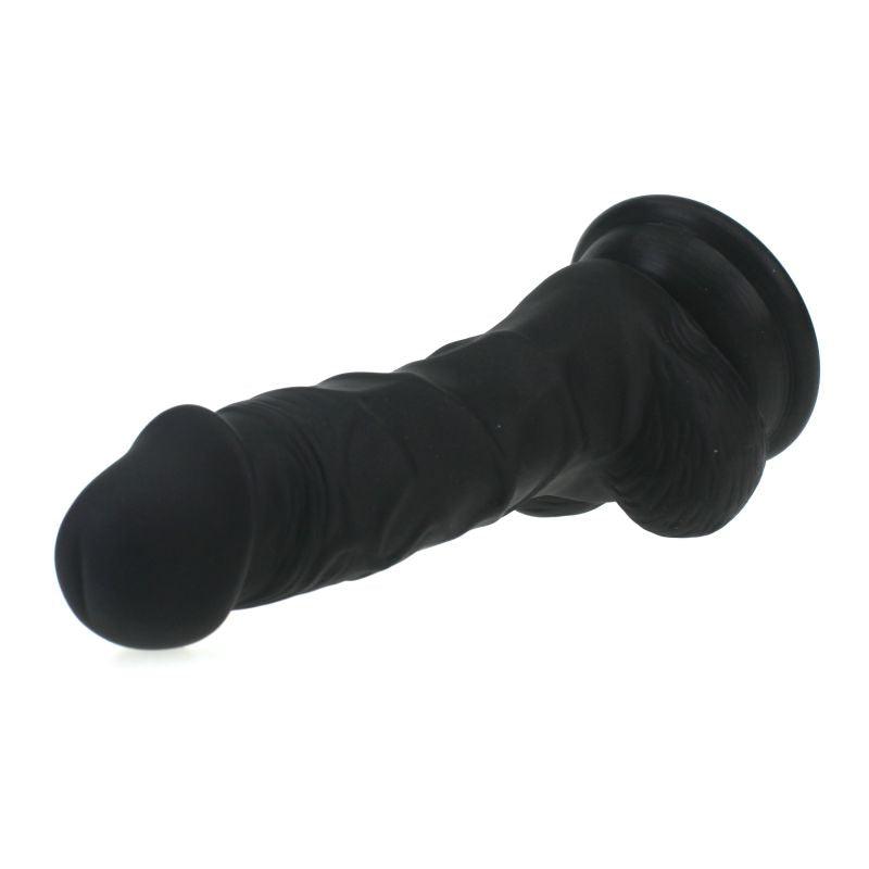 Realistic Dildo Veined Shaft w Balls Black - Take A Peek