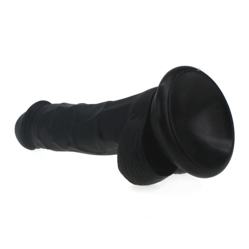 Realistic Dildo Veined Shaft w Balls Black - Take A Peek