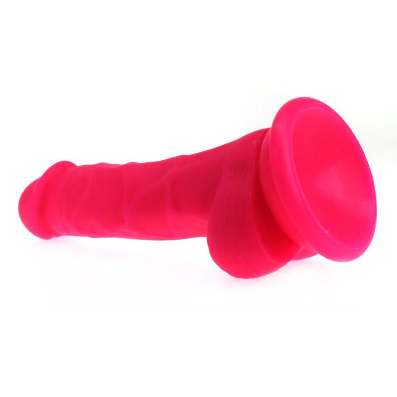 Realistic Dildo Veined Shaft w Balls Pink - Take A Peek