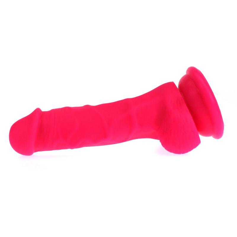 Realistic Dildo Veined Shaft w Balls Pink - Take A Peek