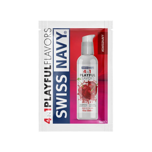 Swiss Navy Poppin Wild Cherry Lube 5ml Sachets (100 Pack) - Take A Peek