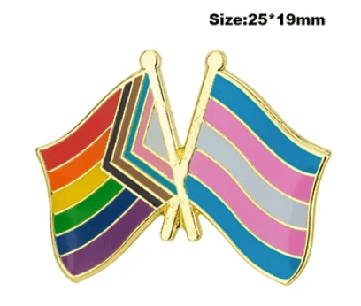 Pride & Transgender pride Flag Enamel Pin - Take A Peek