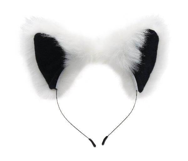 Anal Plug and Ears Set White Fox Tail - Take A Peek