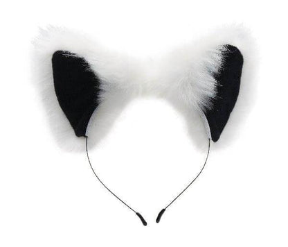 Anal Plug and Ears Set White Fox Tail - Take A Peek