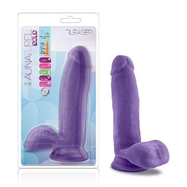 Au Natural Bold Pleaser 7in Dildo Purple - Take A Peek