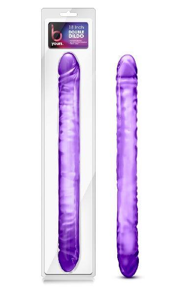 B Yours Double Dildo Purple 18in - Take A Peek