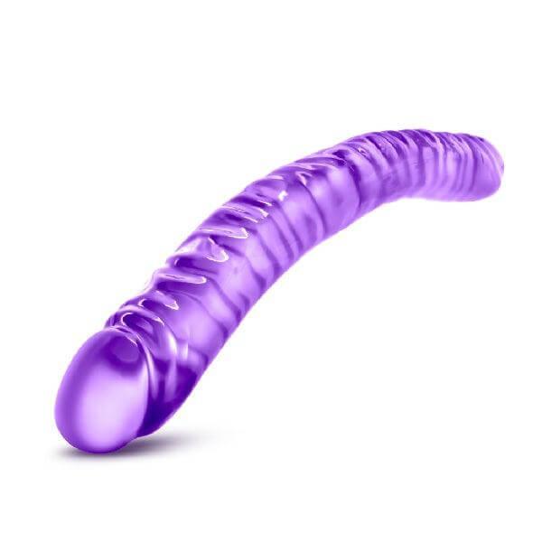 B Yours Double Dildo Purple 18in - Take A Peek