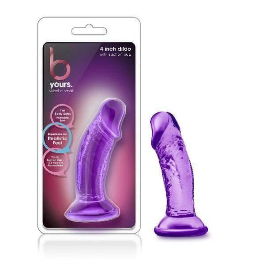 B Yours Sweet N Small Dildo with Suction Cup 4in Purple - Take A Peek