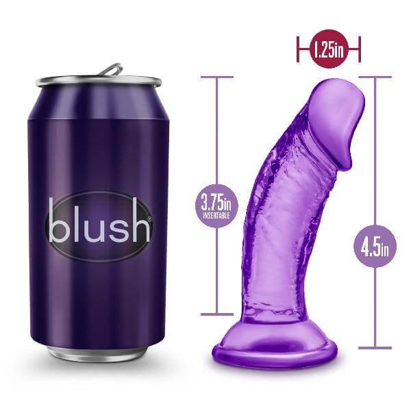 B Yours Sweet N Small Dildo with Suction Cup 4in Purple - Take A Peek