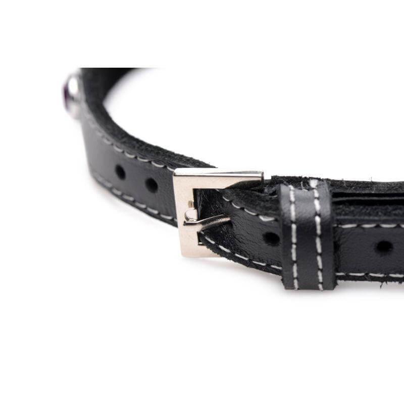 Bling Vixen Leather Choker w/ Red Rhinestones - Take A Peek