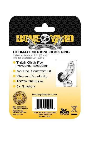 Boneyard Ultimate Silicone Cock Ring Black - Take A Peek