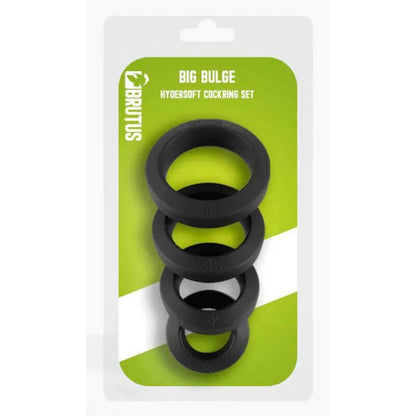 Brutus Big Bulge Silicone Cock Ring 4 Pc Set - Take A Peek