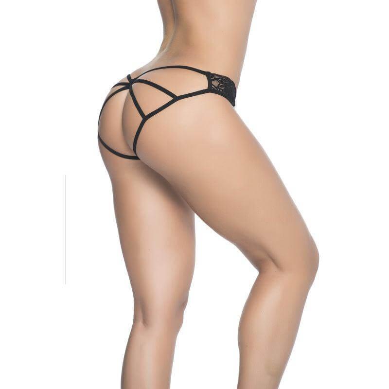 Caged Lace Pantie Black - Take A Peek