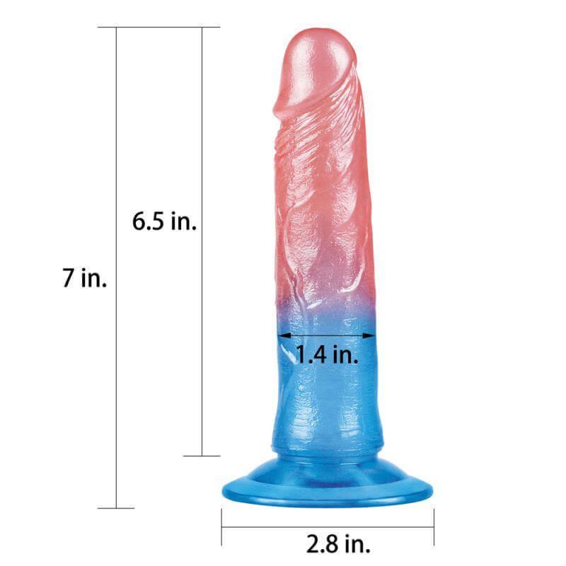 Dazzle Studs Dildo 7in Pink/Blue - Take A Peek