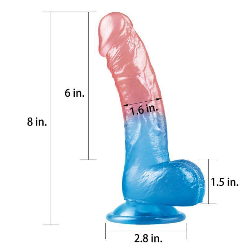 Dazzle Studs Dildo 8in Pink/Blue - Take A Peek