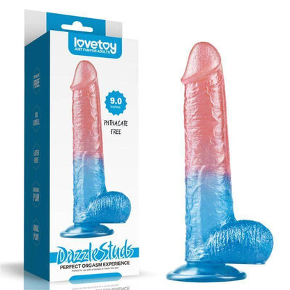 Dazzle Studs Dildo 9in Pink/Blue - Take A Peek