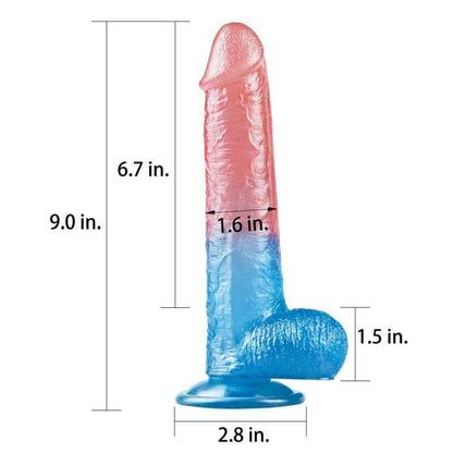 Dazzle Studs Dildo 9in Pink/Blue - Take A Peek