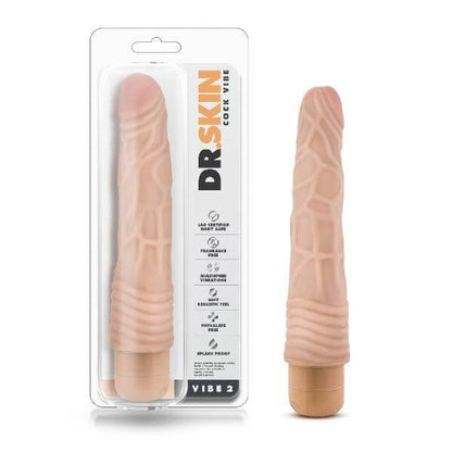 Dr Skin Cock Vibe 2 9in Vibrating Cock Beige - Take A Peek