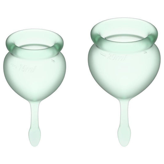 Feel Good Menstrual Cup Light Green 2pcs - Take A Peek