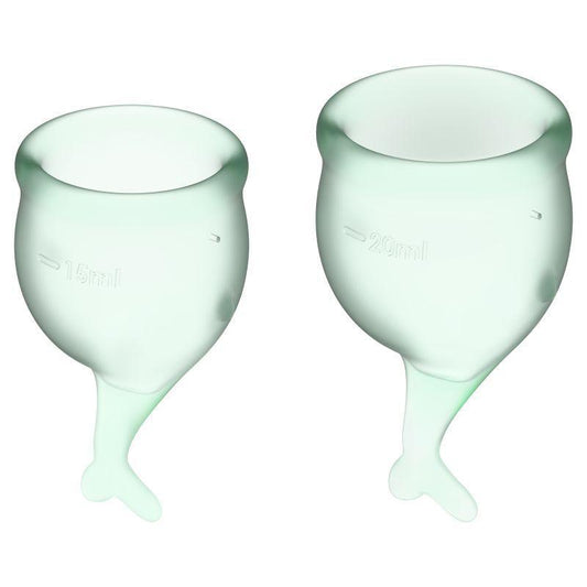 Feel Secure Menstrual Cup Light Green 2pcs - Take A Peek